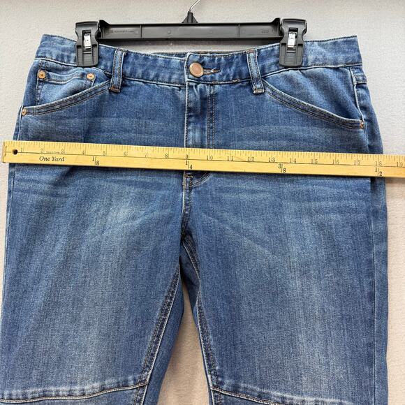 Free People Jeans Women's 29 (8) Blue Skylar Button Flare Moto Jeans - Picture 10 of 13